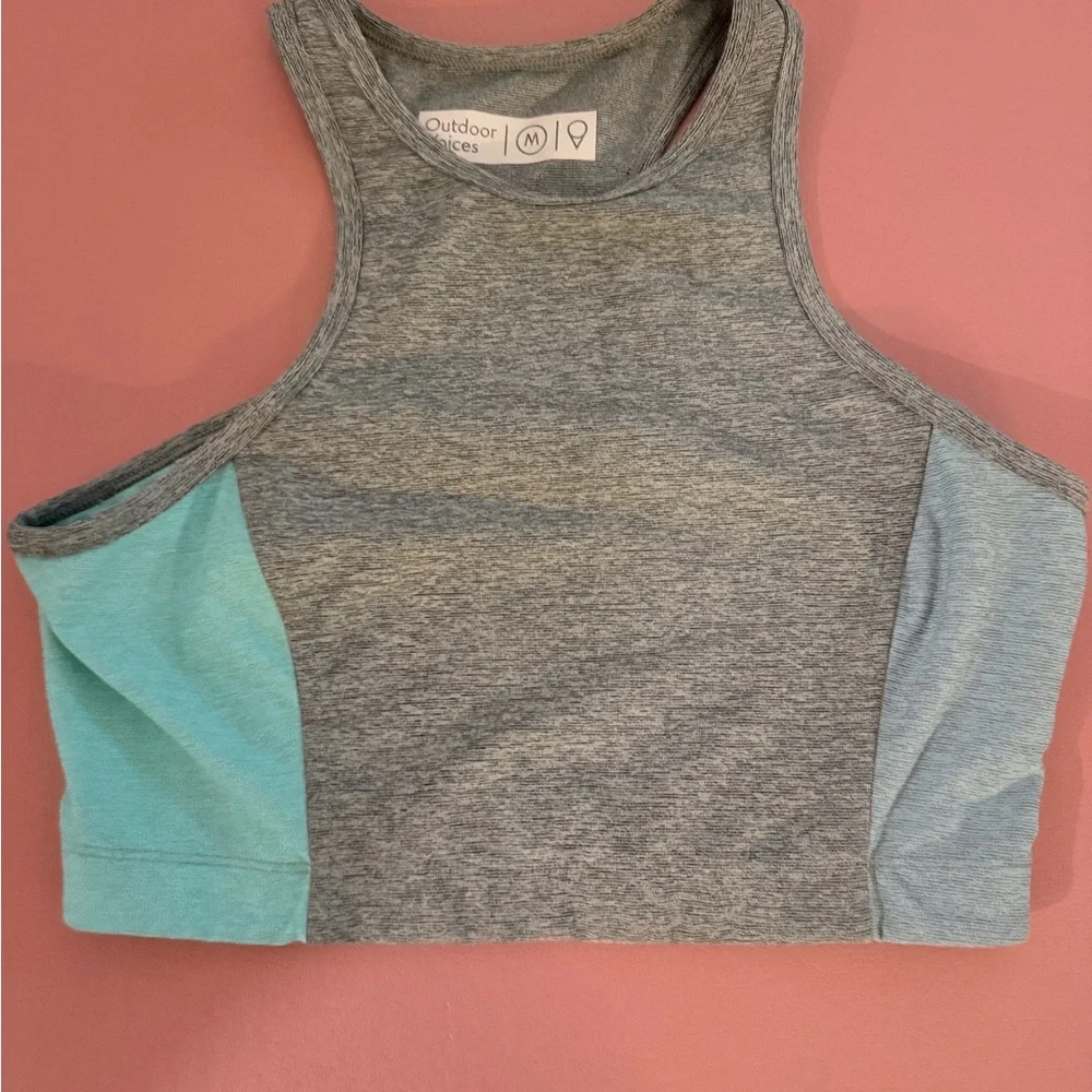 Like new Outdoor Voices grey and blue Athena sports bra size medium